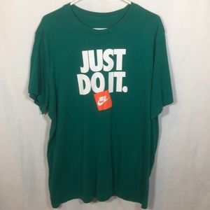 THE NIKE TEE JUST DO IT Green big logo sz XL